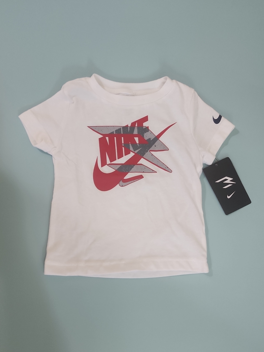 Nike White Short Sleeve Tee with Red Graphic